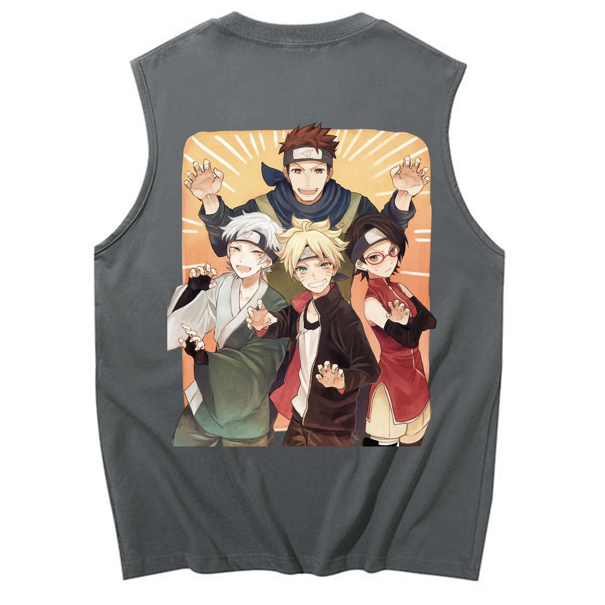 （画像用） NARUTO -ナルト- うちは サラダ Uchiha Sarada コットン100％タンクトップ（背面プリント）